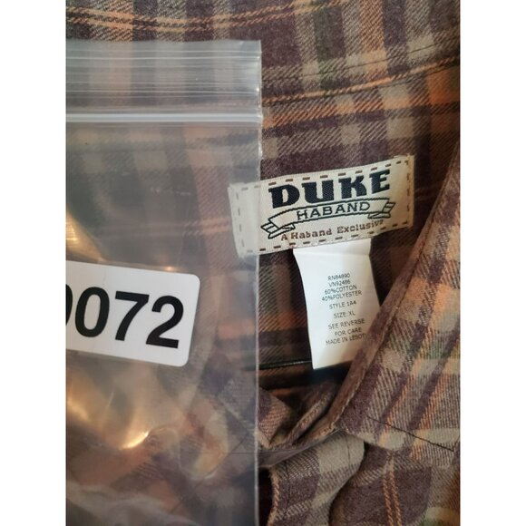 Duke Haband Men's XL Brown/Tan Dress shirt with button closure - Picture 3 of 3